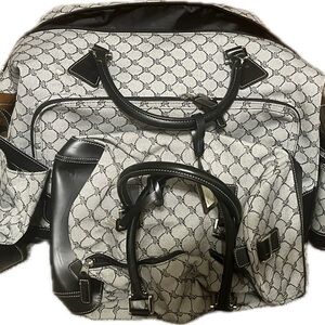 Ralph Lauren Black and White Monogram Travel Bag Set